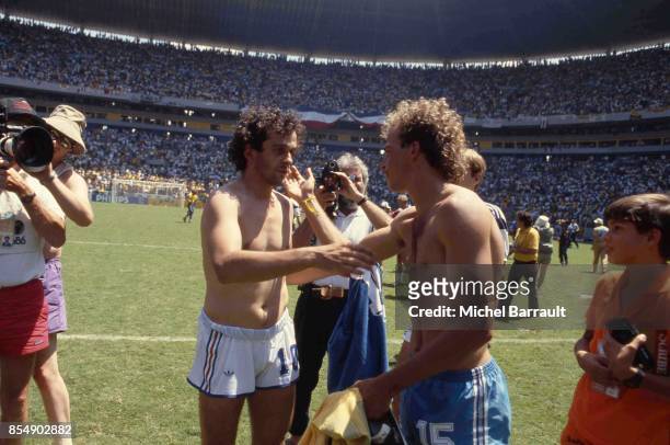 Michel Platini / Alemao - - France / Bresil - Quart de Finale de la Coupe du Monde 1986 ,