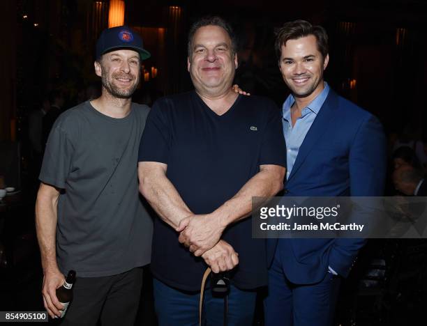Jon Glaser, Jeff Garlin and Andrew Rannells attend the after party for the "Curb Your Enthusiasm" season 9 premiere at TAO Downtown on September 27,...