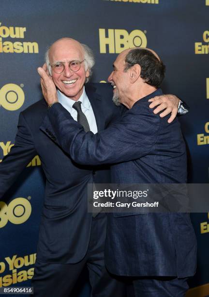 Creator and executive producer Larry David and F. Murray Abraham attend "Curb Your Enthusiasm" season 9 premiere at SVA Theater on September 27, 2017...