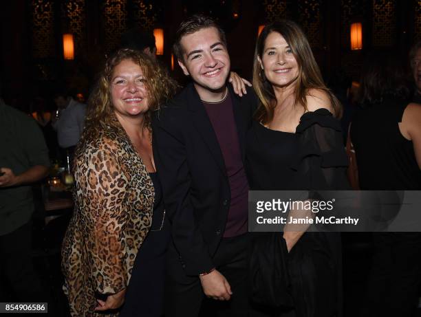 Aida Turturro, Michael Gandolfini and Lorraine Bracco attend the after party for the "Curb Your Enthusiasm" season 9 premiere at TAO Downtown on...