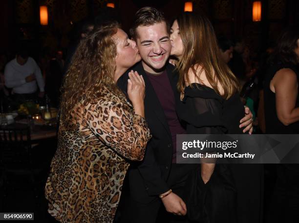 Aida Turturro, Michael Gandolfini and Lorraine Bracco attend the after party for the "Curb Your Enthusiasm" season 9 premiere at TAO Downtown on...