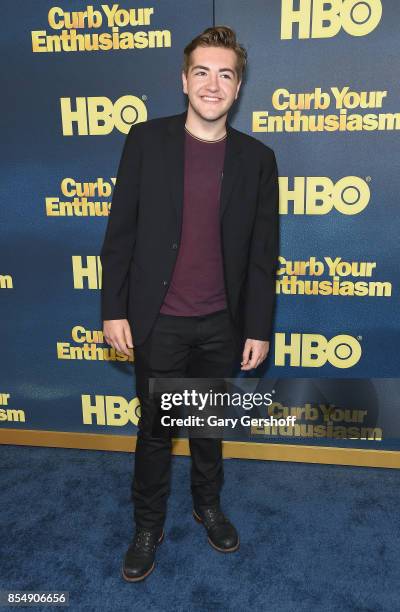 Actor and writer Michael Gandolfini attends "Curb Your Enthusiasm" season 9 premiere at SVA Theater on September 27, 2017 in New York City.