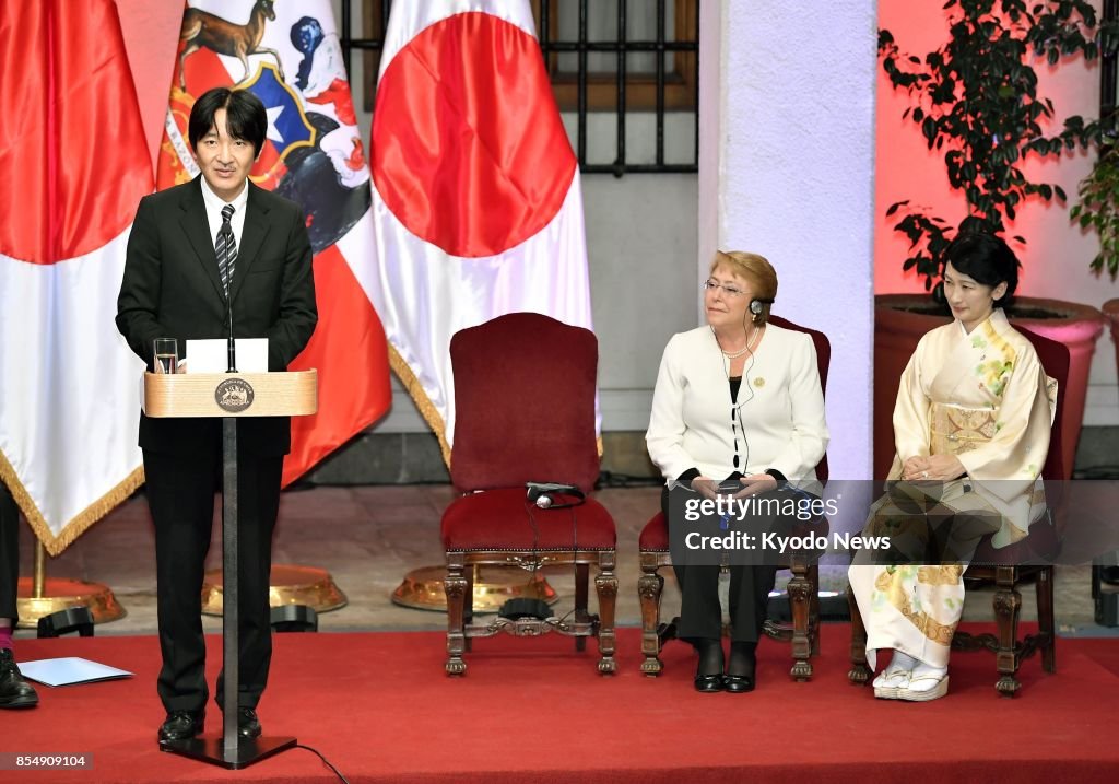 Prince Akishino, Princess Kiko attend ceremony in Chile