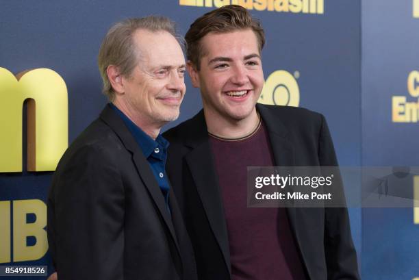 Steve Buscemi and Michael Gandolfini attend the "Curb Your Enthusiasm" season 9 premiere at SVA Theater on September 27, 2017 in New York City.