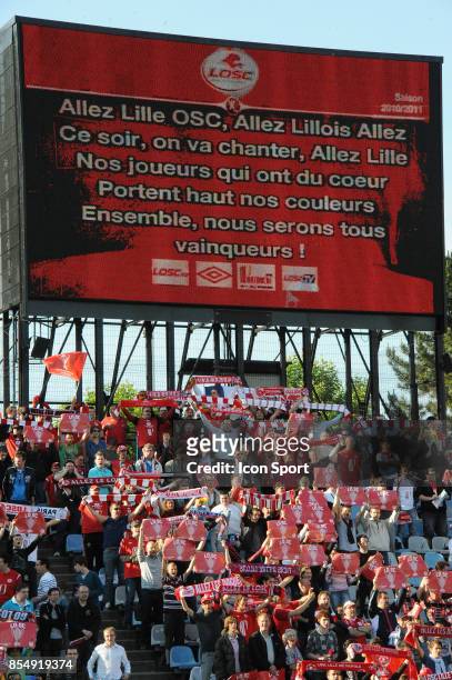 Ambiance / Supporters Panneau Affichage - - Lille / Sochaux - Match en retard de la 36eme journee de Ligue 1 ,