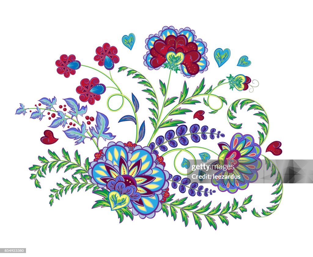 Puntadas De Bordado Con Flores De Fantasía En Colores Brillantes Vector Ornamento De Moda Sobre Fondo Blanco Para Decoración Floral Oriental Tradicional De La Tela Vector De Ilustración de stock - Getty Puntadas De Bordado Con Flores De Fantasía En Colores Brillantes Vector Ornamento De Moda Sobre Fondo Blanco Para Decoración Floral Oriental Tradicional De La Tela Vector De Ilustración de stock - Getty