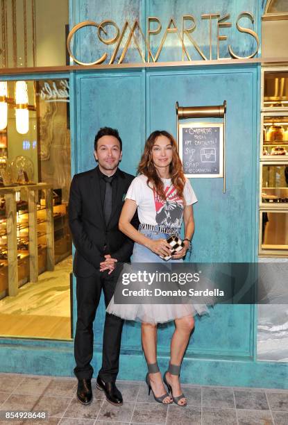 Jonathan Grahm and Kelly Wearstler celebrate the Compartes Chocolatier Century City Flagship Store Opening on September 27, 2017 in Los Angeles,...