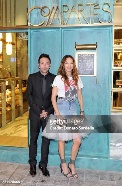 Jonathan Grahm and Kelly Wearstler celebrate the Compartes Chocolatier Century City Flagship Store Opening on September 27, 2017 in Los Angeles,...