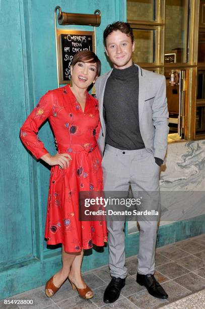 Naomi Grossman and Jeffrey Postlethwaite celebrate the Compartes Chocolatier Century City Flagship Store Opening on September 27, 2017 in Los...