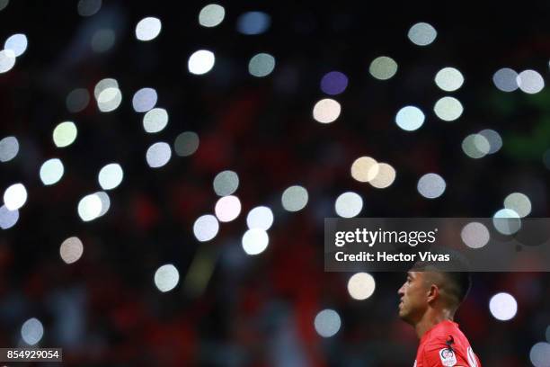 Fernando Uribe of Toluca looks on during the 11th round match between Toluca and Pumas UNAM as part of the Torneo Apertura 2017 Liga MX at Nemesio...