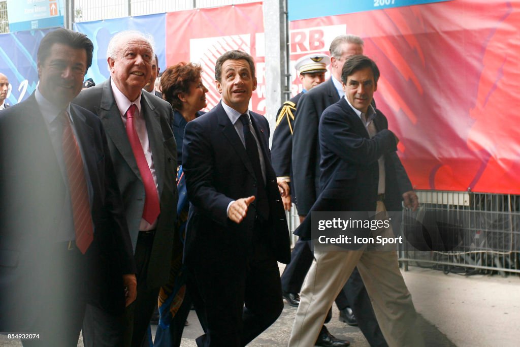 Jean Claude GAUDIN - Nicolas SARKOZY - Francois FILLON - 30.09.2007 - France / Georgie - Coupe du Monde de Rugby 2007 - Marseill