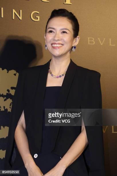 Actress Zhang Ziyi attends the opening ceremony of Bvlgari Hotel Beijing on September 27, 2017 in Beijing, China.