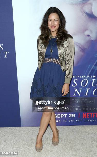 Actress America Olivo attends the New York premiere of "Our Souls at Night" hosted by Netflix at The Museum of Modern Art on September 27, 2017 in...