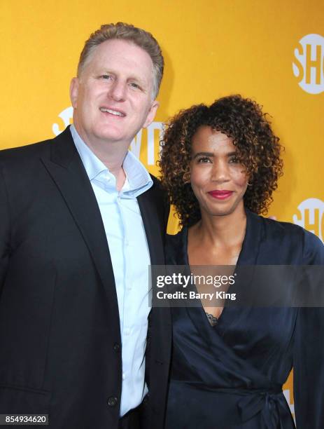 Actor Michael Rapaport and guest attend the premiere of Showtimes 'White Famous' at The Jeremy Hotel on September 27, 2017 in West Hollywood,...