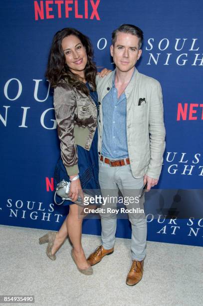 America Olivo and Christian Campbell attends Netflix hosts the New York premiere of "Our Souls At Night" at The Museum of Modern Art on September 27,...