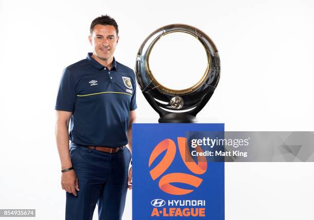 Mariners coach Paul Okon poses during the A-League Media Day on September 26, 2017 in Sydney, Australia.