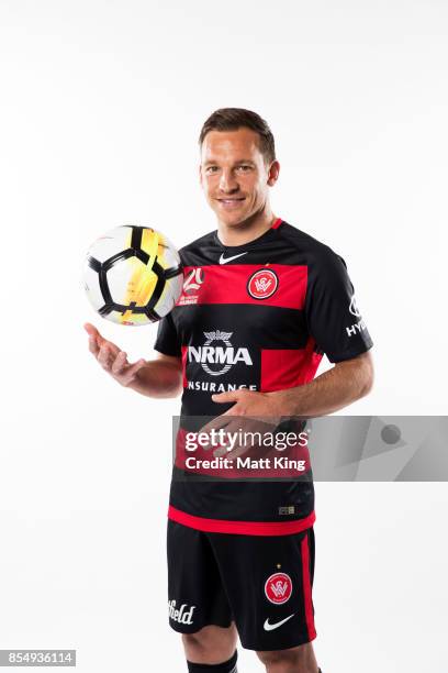 Brendon Santalab of the Wanderers poses during the A-League Media Day on September 26, 2017 in Sydney, Australia.