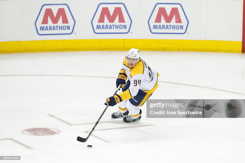 NHL: SEP 24 Preseason - Predators at Blue Jackets