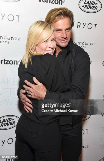 Host Chelsea Handler and Laird Hamilton attend the Los Angeles premiere of 'Take Every Wave: The Life of Laird Hamilton,' sponsored by Land Rover,...