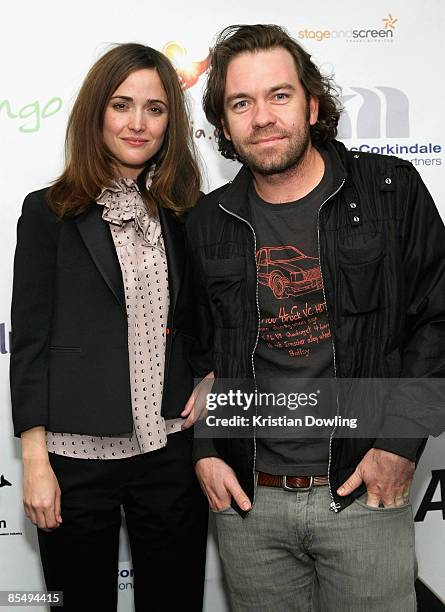 Actress Rose Byrne and partner and actor Brendan Cowell attend the Australians In Film & Summit Entertainment's Screening Of "Knowing" at the Harmony...