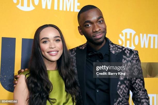 Actress Cleopatra Coleman and actor Jay Pharoah attend the premiere of Showtimes 'White Famous' at The Jeremy Hotel on September 27, 2017 in West...