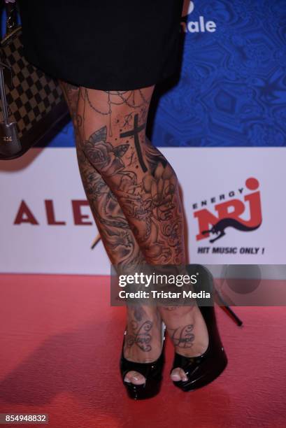 Tatoos of Julia Jasmin Ruehle as a detail at the Serienale Opening on September 27, 2017 in Berlin, Germany.