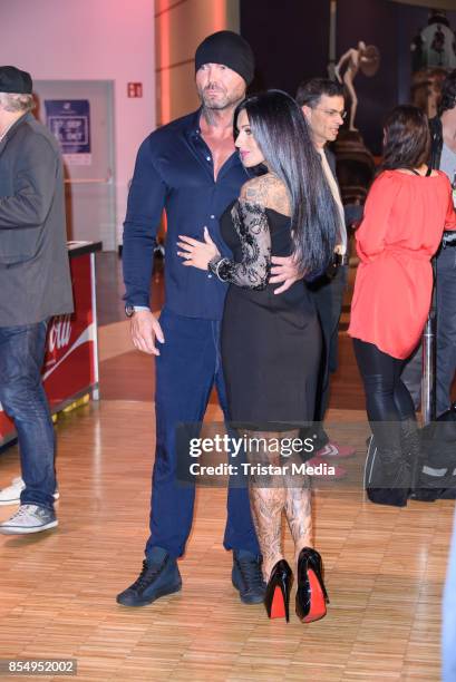 Julia Jasmin Ruehle and her new boyfriend Rene Marschke attend the Serienale Opening on September 27, 2017 in Berlin, Germany.