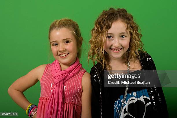 Actresses Emily Grace Reeves and Noah Cyrus attend the Rockin Valentine Teen Celebrity Bash at a Private Residence on February 7, 2009 in Beverly...