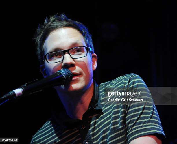 Matt Hales as Aqualung performs on stage at The Scala on February 10, 2009 in London.