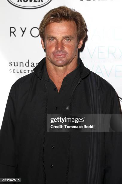 Laird Hamilton attends the Premiere of Sundance Selects' "Take Every Wave: The Life Of Laird Hamilton" at ArcLight Hollywood on September 27, 2017 in...