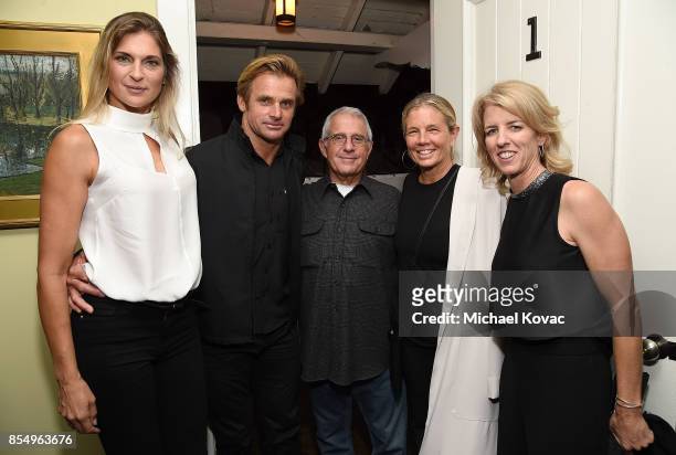 Gabrielle Reece, Laird Hamilton, Ron Meyer, Kelly Chapman Meyer, and director Rory Kennedy attend the Los Angeles premiere of 'Take Every Wave: The...