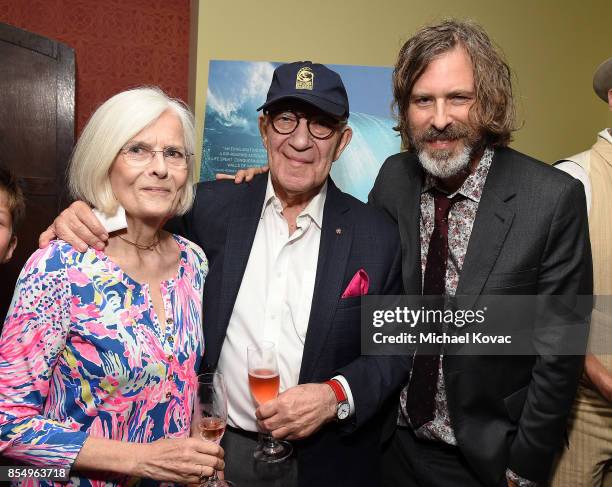 Isolde Schwartzman, director Arnold Schwartzman, and director Brett Morgen attend the after party for the Los Angeles premiere of 'Take Every Wave:...