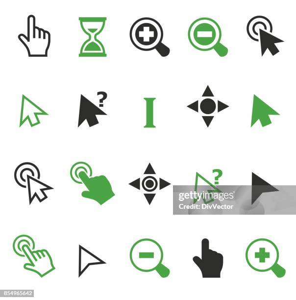 cursor pointer icons - finger snapping stock illustrations