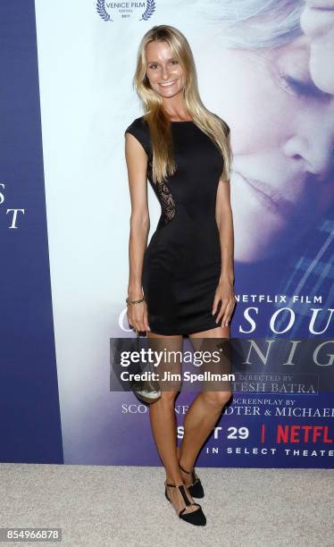Model Elena Kurnosova attends the New York premiere of "Our Souls at Night" hosted by Netflix at The Museum of Modern Art on September 27, 2017 in...