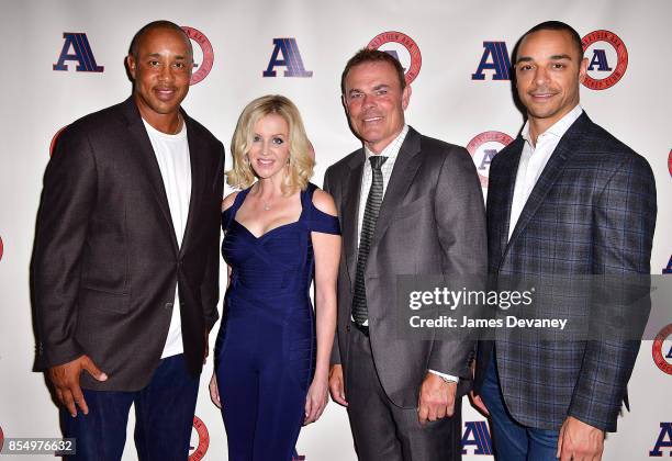 John Starks, Dee Dee Ricks, Adam Oates and Bryce Salvador attend NextGen AAA Foundation Launch Event at Chelsea Piers Sunset Terrace on September 27,...