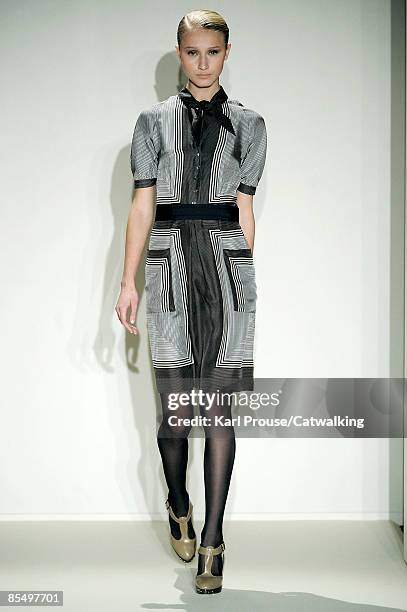 Model walks the runway at the Collette Dinnigan Ready-to-Wear A/W 2009 fashion show during Paris Fashion Week at Hotel Saint-James & Albany on March...