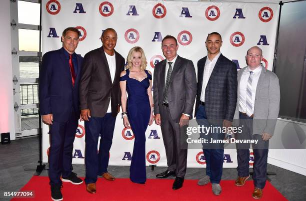 Chris John, John Starks, Dee Dee Ricks, Adam Oates, Bryce Salvador and Jeff Devenney attend NextGen AAA Foundation Launch Event at Chelsea Piers...