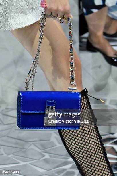 Model walks the runway during the Christian Dior Ready to Wear Spring/Summer 2018 fashion show as part of Paris Fashion Week at Musee Rodin on...