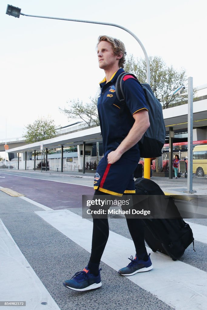 Adelaide Crows Players Arrive At Melbourne Airport Ahead of AFL Grand Final