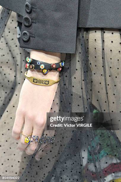 Model walks the runway during the Christian Dior Ready to Wear Spring/Summer 2018 fashion show as part of Paris Fashion Week at Musee Rodin on...