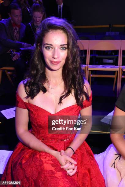 Actress Sarah Barzyk attends the Christophe Guillarme Show as part of the Paris Fashion Week Womenswear Spring/Summer 2018 on September 27, 2017 in...