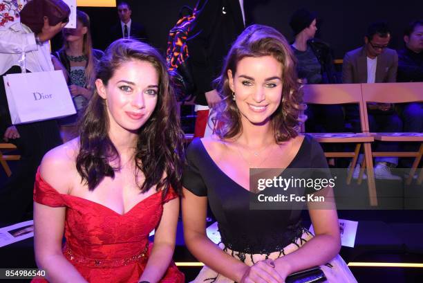 Actresses Sarah Barzyk and Elisa Bachir Bey attend the Christophe Guillarme Show as part of the Paris Fashion Week Womenswear Spring/Summer 2018 on...