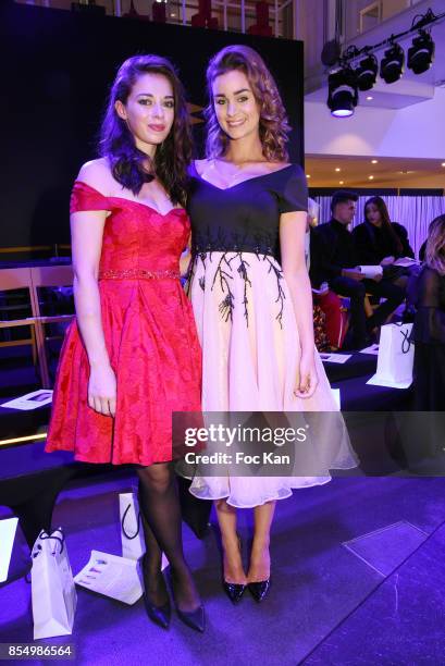 Actresses Sarah Barzyk and Elisa Bachir Bey attend the Christophe Guillarme Show as part of the Paris Fashion Week Womenswear Spring/Summer 2018 on...