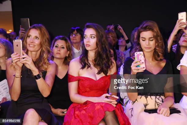 Guest, Miss France 2009 Sophie Thalmann, Sarah Barzyk and Elisa Bachir Bey attend the Christophe Guillarme Show as part of the Paris Fashion Week...