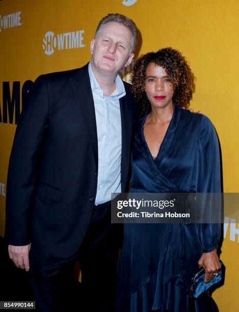 Michael Rapaport and his wife attend the premiere of Showtime's 'White Famous' at The Jeremy Hotel on September 27, 2017 in West Hollywood,...