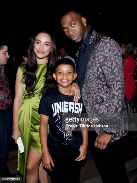 Cleopatra Coleman, Lonnie Chavis and Jay Pharoah attend the premiere of Showtime's 'White Famous' after party on September 27, 2017 in West...