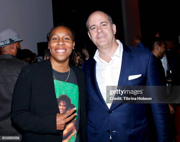 Lena Waithe and David Nevins attend the premiere of Showtime's 'White Famous' after party on September 27, 2017 in West Hollywood, California.