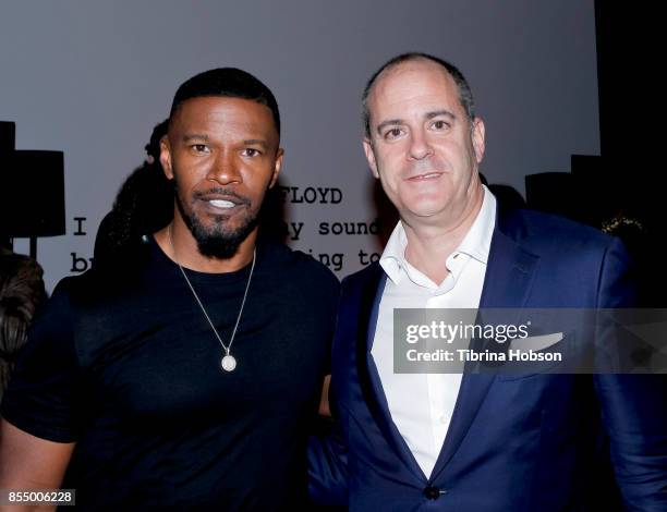 Jamie Foxx and David Nevins attend the premiere of Showtime's 'White Famous' after party on September 27, 2017 in West Hollywood, California.