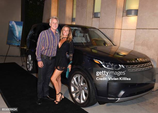 Producer Jed Pearson IV and Staci Minnick attend The Los Angeles Premiere of Take Every Wave: The Life Of Laird Hamilton, Sponsored By Land Rover,...