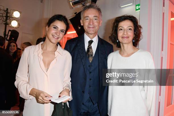 Apolline de Malherbe, CEO of Chloe Geoffroy de La Bourdonnais and Audrey Azoulay attend the Chloe show as part of the Paris Fashion Week Womenswear...